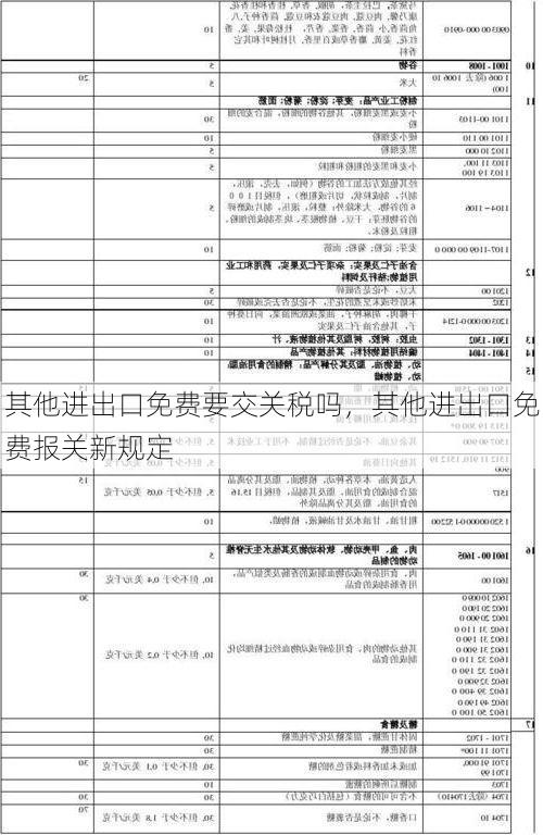 其他进出口免费要交关税吗,其他进出口免费报关新规定