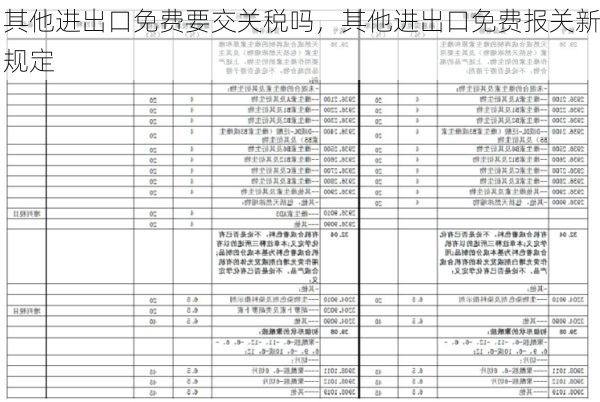 其他进出口免费要交关税吗,其他进出口免费报关新规定