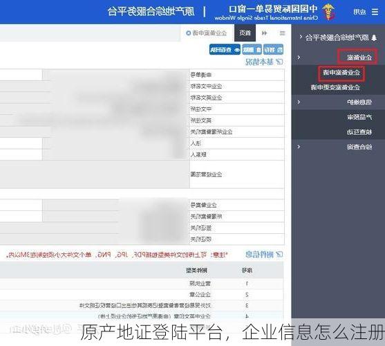 原产地证登陆平台，企业信息怎么注册