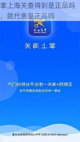 掌上海关查得到是正品吗,就代表是正品吗