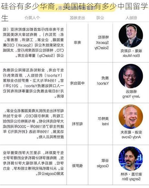 硅谷有多少华裔,美国硅谷有多少中国留学生