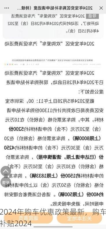 2024年购车优惠政策最新,购车补贴2024