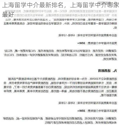 上海留学中介最新排名,上海留学中介哪家最好