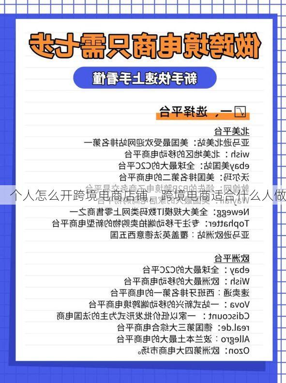 个人怎么开跨境电商店铺,跨境电商适合什么人做