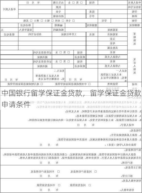中国银行留学保证金贷款,留学保证金贷款申请条件