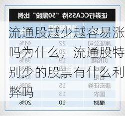 流通股越少越容易涨吗为什么,流通股特别少的股票有什么利弊吗