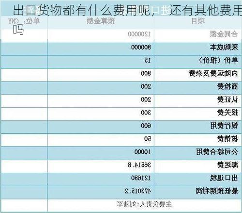 出口货物都有什么费用呢, 还有其他费用吗