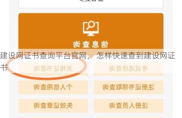 建设网证书查询平台官网, 怎样快速查到建设网证书
