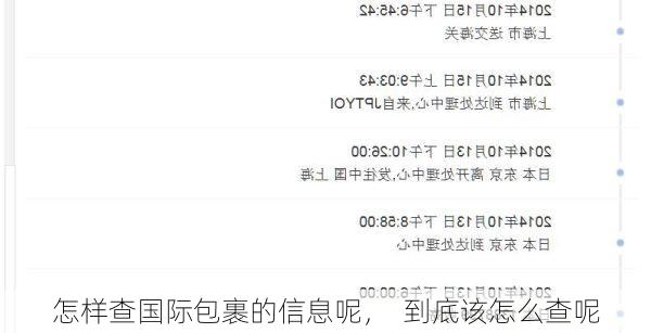 怎样查国际包裹的信息呢, 到底该怎么查呢
