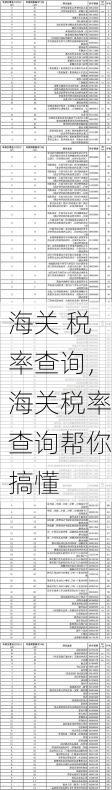 海关 税率查询,海关税率查询帮你搞懂
