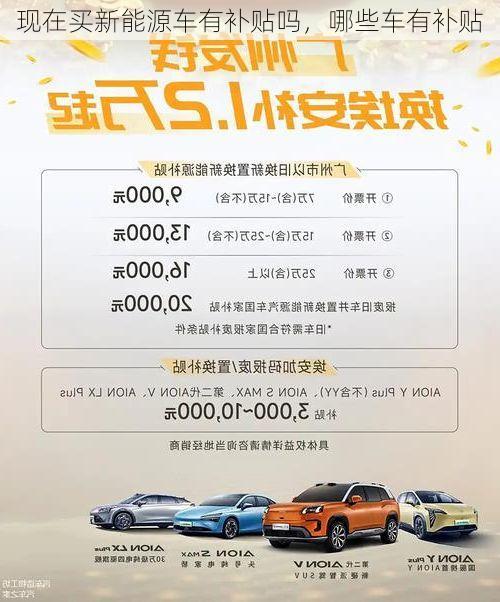 现在买新能源车有补贴吗,哪些车有补贴