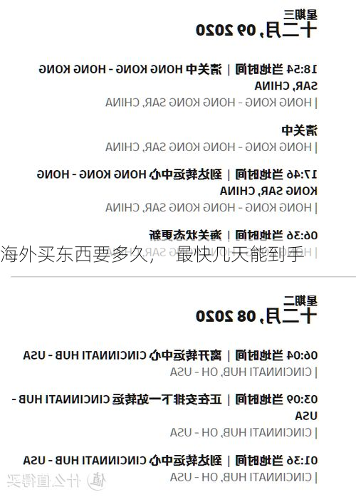 海外买东西要多久, 最快几天能到手