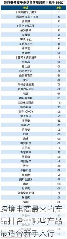 跨境电商最火的产品排名,哪些产品最适合新手入行
