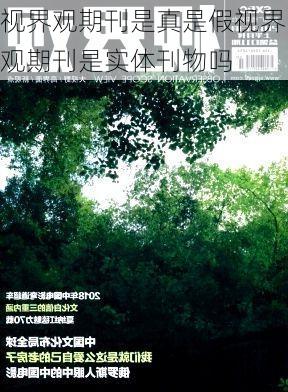 视界观期刊是真是假视界观期刊是实体刊物吗