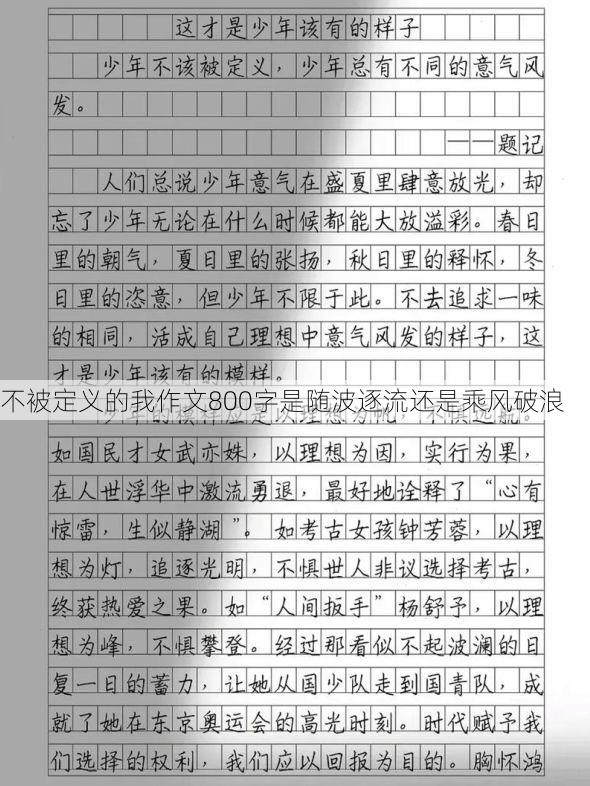 不被定义的我作文800字是随波逐流还是乘风破浪