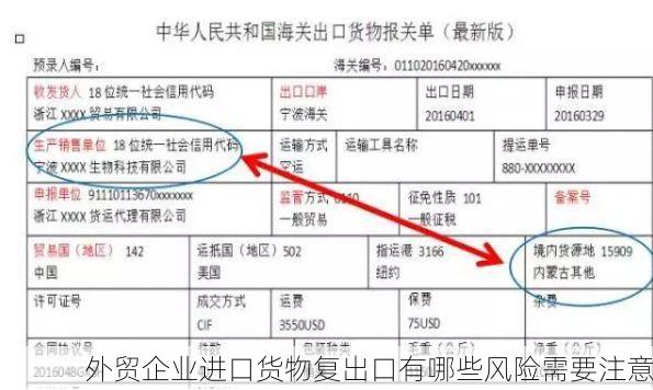 外贸企业进口货物复出口有哪些风险需要注意