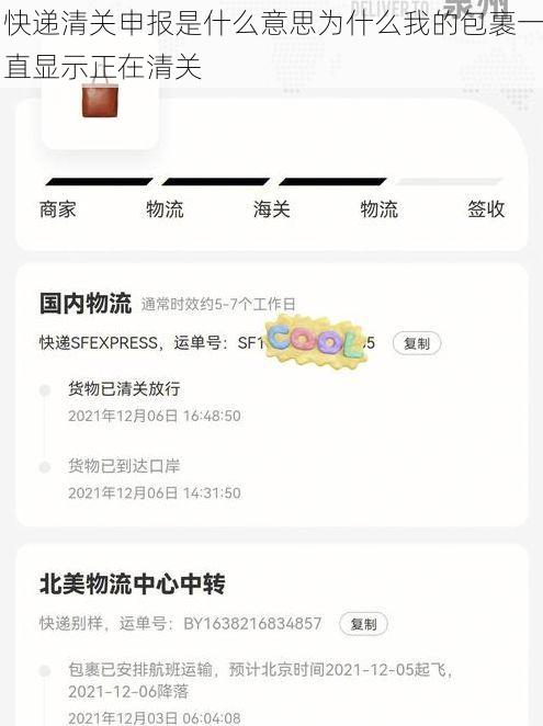 快递清关申报是什么意思为什么我的包裹一直显示正在清关