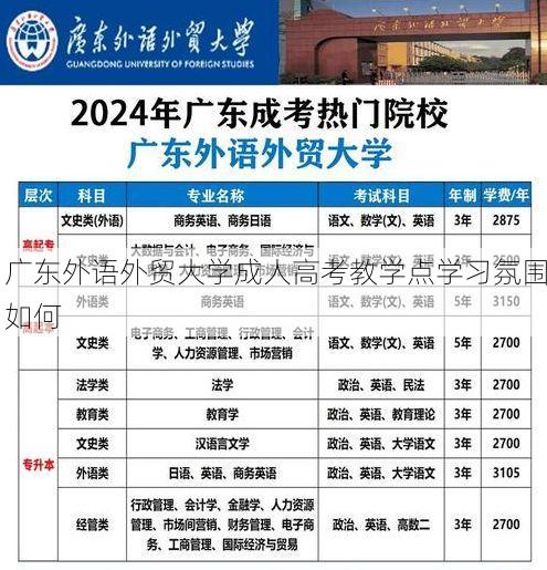 广东外语外贸大学成人高考教学点学习氛围如何