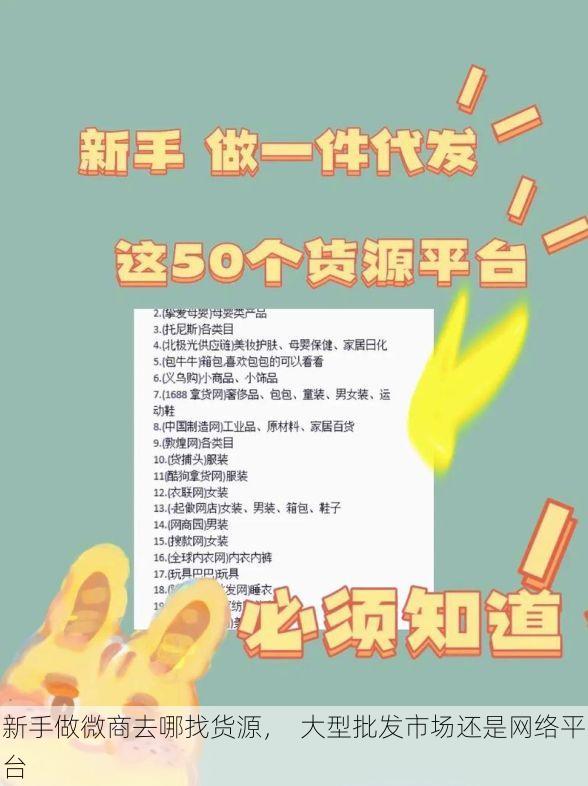 新手做微商去哪找货源, 大型批发市场还是网络平台